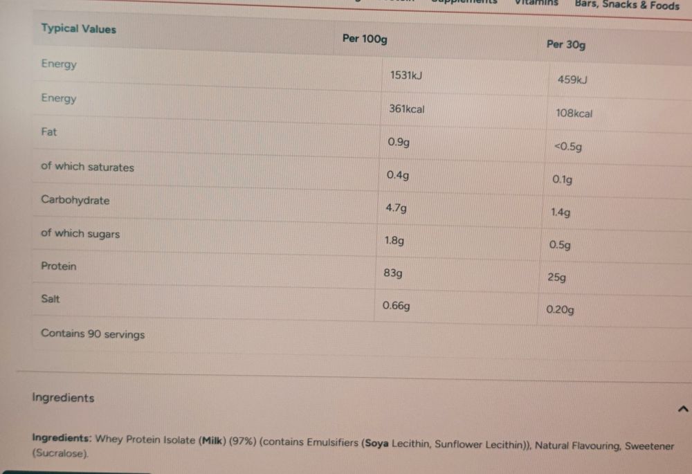MyProtein Impact Whey Isolate