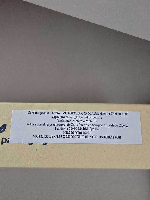 Motorola G35 5G Midnight Black 128/4GB Sigilat
