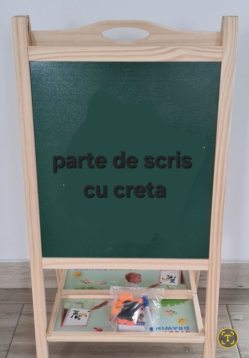 Tabla cu 2 fete, magnetica si clasica + accesorii. Produs nou