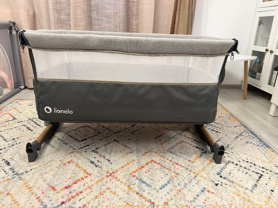 Patut Co-sleeper Lionelo Leonie 3 in 1 – Grey Stone – Ca Nou (Din locuință fără fumători/animale)