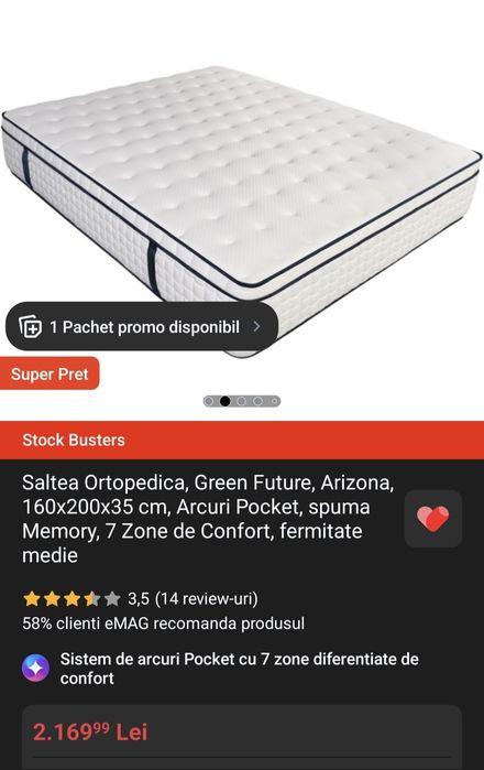 Pat plus saltea nouă
