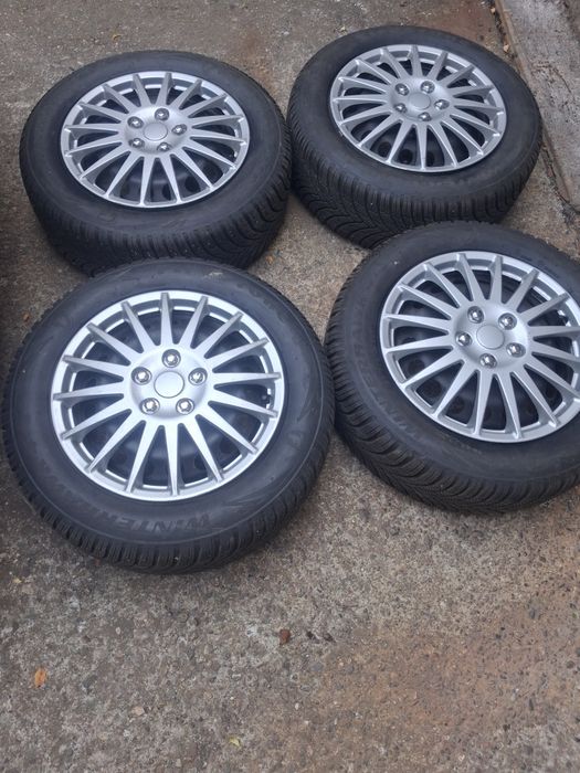Зимни гуми с джанти +тасове- 195/60/15 =5х112 VAG  Grup