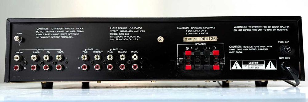 Parasound C/HD-650 – Amplificator Stereo High-End – Design San Francisco – Raritate amplificator anii 80 - 90