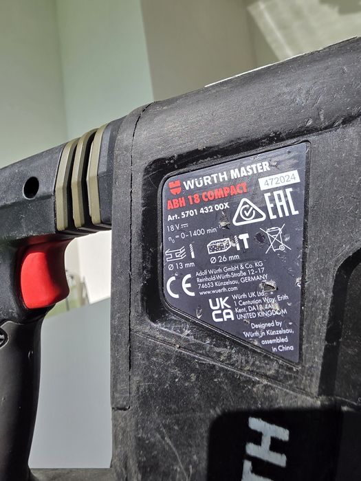 Set rotopercutor WURTH ABH 18 COMPACT 2 bucati plus 1 autofiletanta