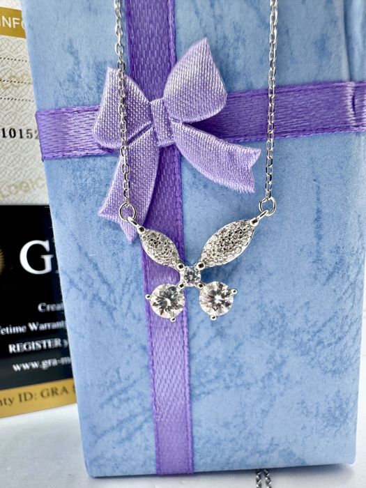 Сребърно колие с мойсанит (Диамант) 1 карат