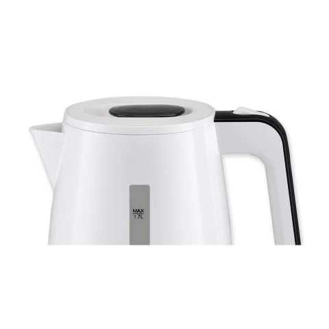 Fierbator Heinner HEK-17WH, 1.7 L, element incalzire inox, oprire automata, plastic, Negru/Alb