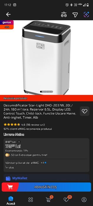 Dezumidificator Star-Light DHO-2037W