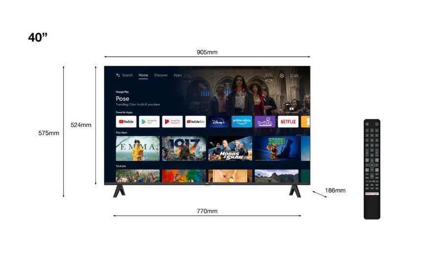 TV LED Smart 40" FHD TCL LED 40S5400A 100cm Android TV WiFi FullBox