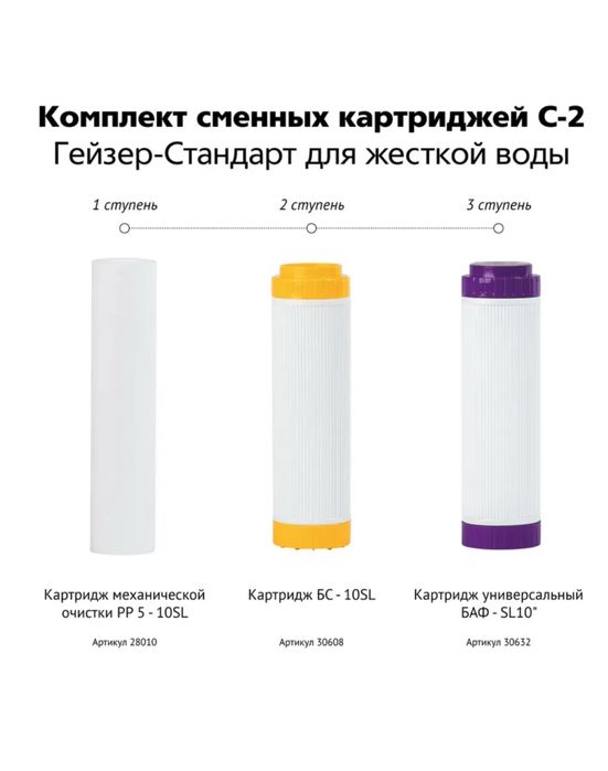 Комплект картриджей Гейзер с-2