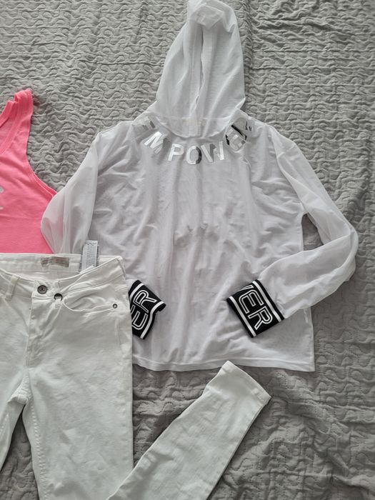 Blugi Zara albi xs  +2 topuri