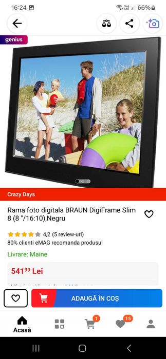 Rama foto digitala BRAUN digiframe 8 slim