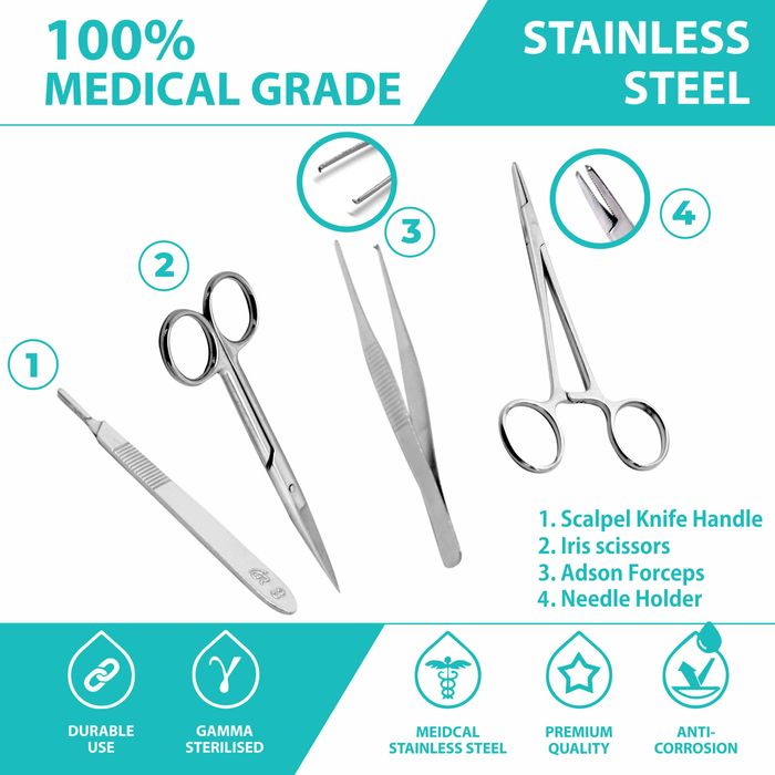 Хирургический тренажер для медиков. Hабор инструментов в одном кейсе.