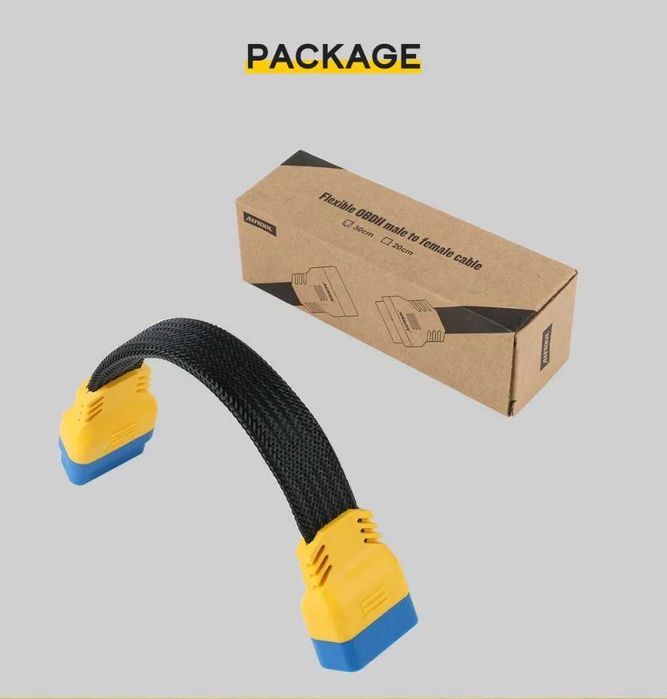 Удължителен кабел, 60см, гъвкав AUTOOL OBD2 II, Launch, Topscan, Mucar