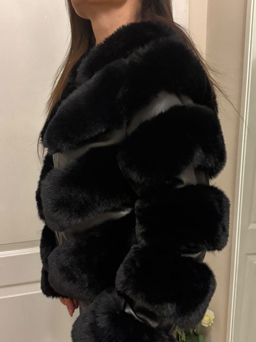 Еко палто с косъм XS