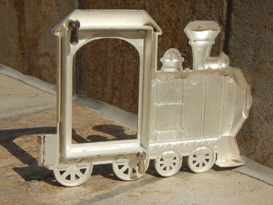 Rama pentru fotografii locomotiva tren cu aburi metalica uzata