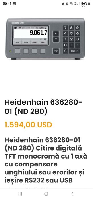 HEIDENHAIN ND280 cititor pentru metrologie in perfecta stare