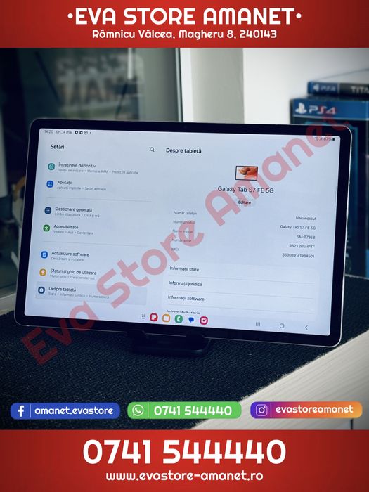 Tableta 12.4” SAMSUNG Galaxy Tab S7 FE 5G Mystic Pink 64GB 4GB RAM WiFi+5G