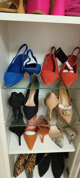 Pantofi p intoarsa MANGO cu bareta si toc 37