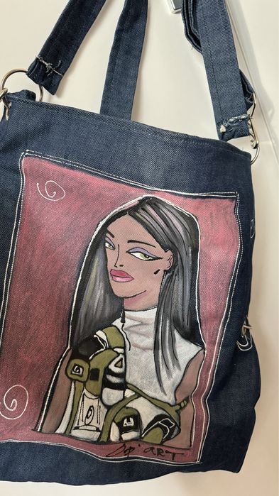 Дънкова чанта с цип