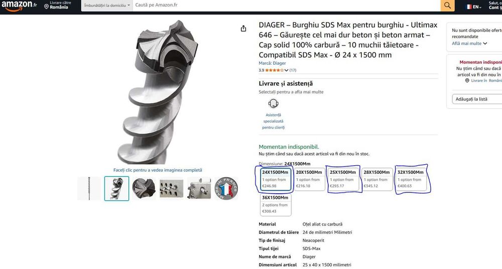 3 buc DIAGER – Burghiu SDS Max pentru burghiu - Ultimax 646 – Găurește cel mai dur beton și beton armat