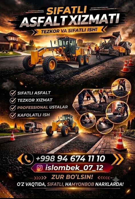 Asfalt Yotqizish Xizmati