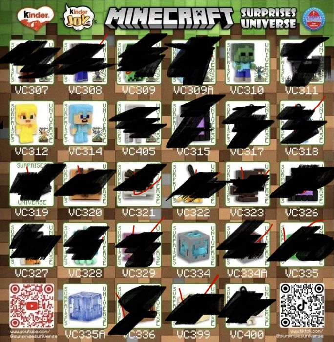 Обмен фигурок Minecraft Kinder joy