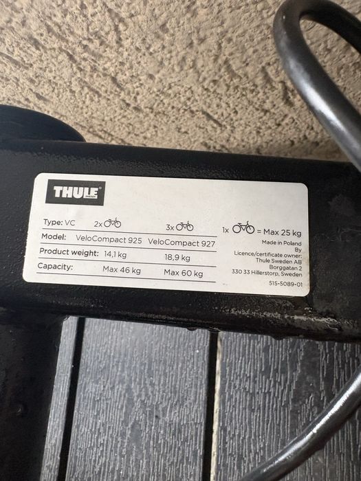 Thule VeloCompact 927 pentru 3 biciclete