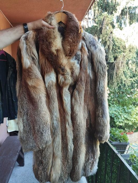 кожено палто от лисици