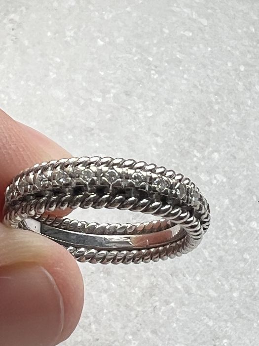 Vand inel din aur alb18k cu diamante