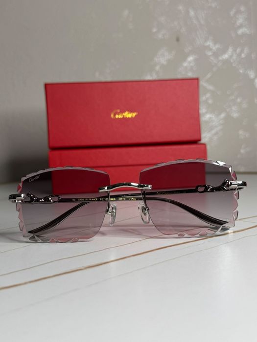 Ochelari Cartier Panthère Rimless Pink Diamond Cut