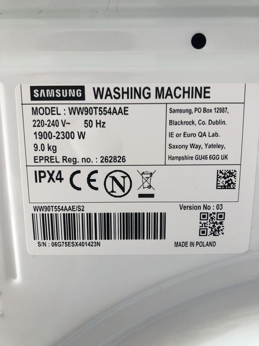 Пералня Samsung WW90T554AAE 9 кг. А+++