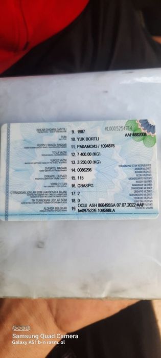Gaz 53 sotiladi 1987 yil holati alo
