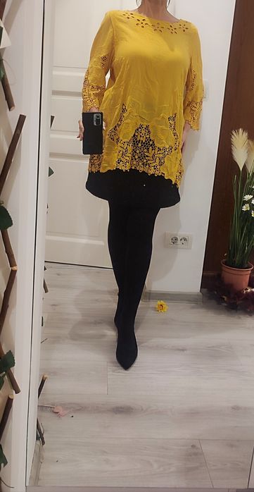 Bluzita festivă tip fluture, noua, broderie ,100%bumbac