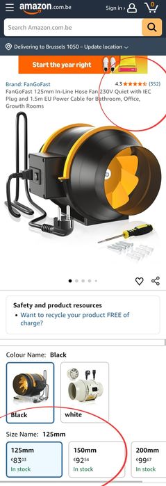 Ф100, Ф125, Ф150 Канален/ тръбен вентилатор, двускоростен с до 530 м³ч
