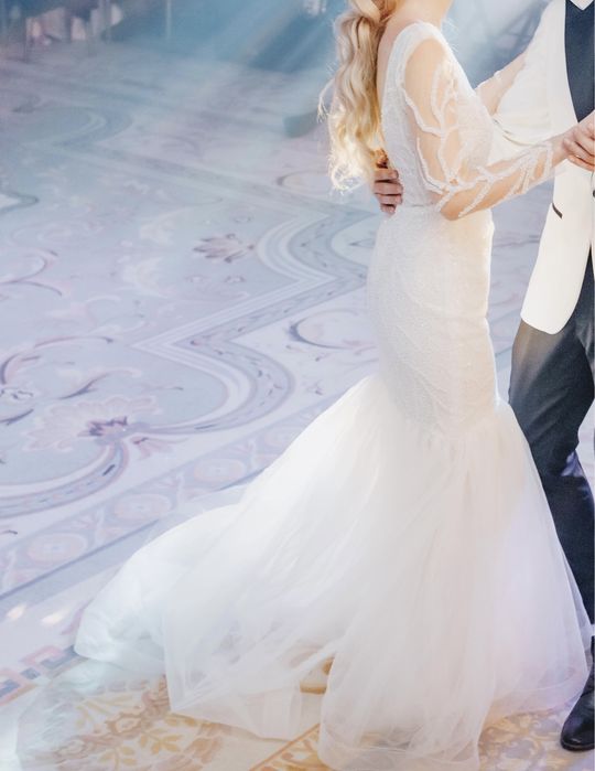 Rochie de mireasa sirena cu trena detașabilă