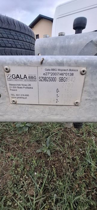 Trailer Remorca  Gala BBG, 2 AXE, 2700kg