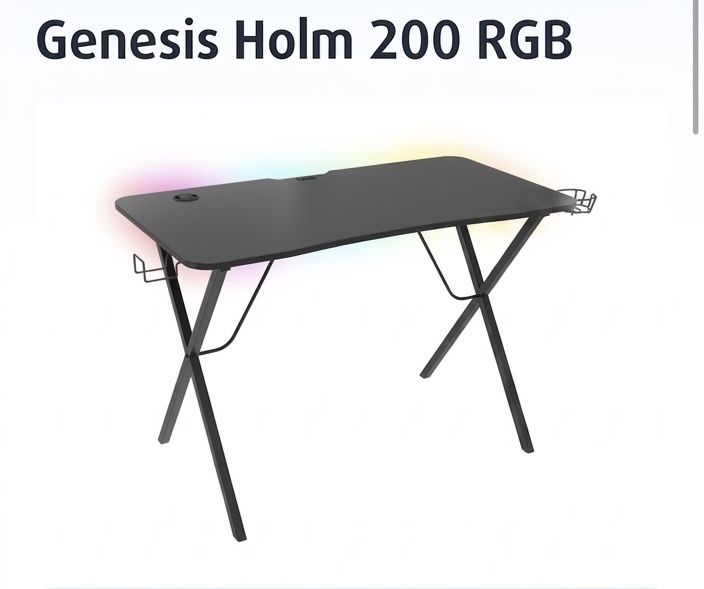 Геймърско бюро Genesis Holm 200 RGB – Карбонов стил с Гаранция!