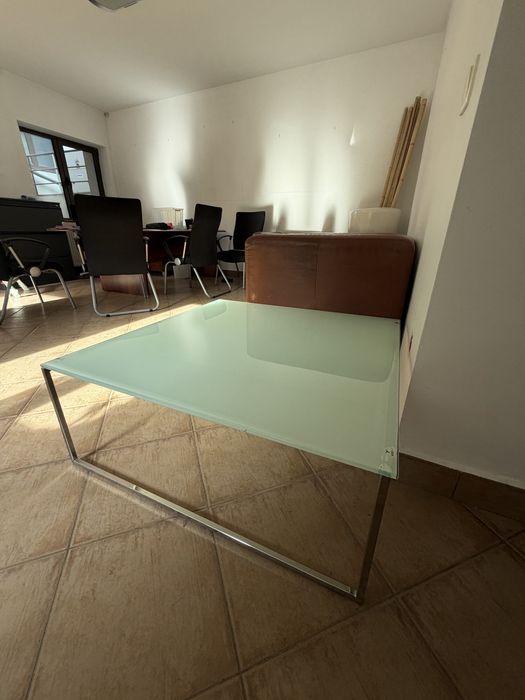 Set 2 măsuțe cafea Mobexpert sticlă securizată 90x90 + 90x60 design modern