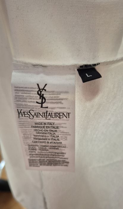 РАЗПРОДАЖБА! Оригинална мъжка тениска Yves Saint Laurent - Размер Л - 100% памук