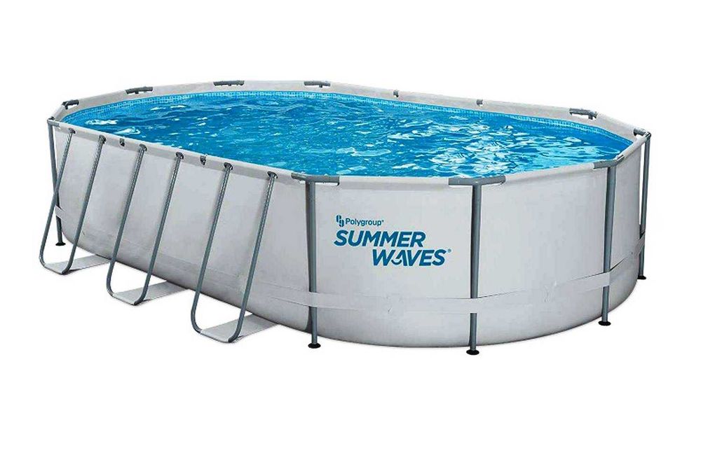Piscina Summer Waves Active Frame cu rama metalica ovala. 488 x 305 x 107 cm, volum 11443 L