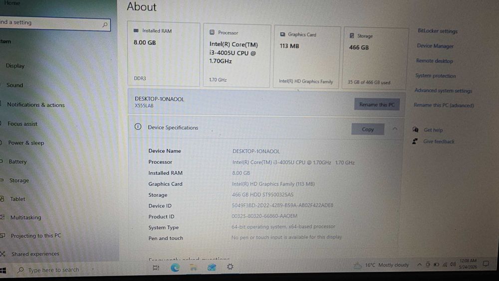 Laptop Asus R557L