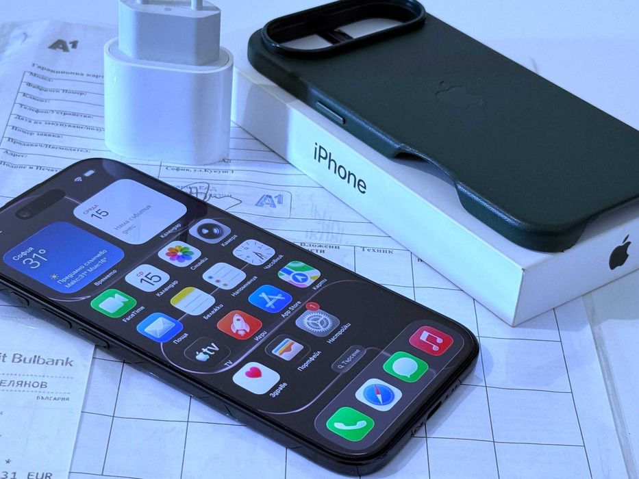 Бартер! 19м.Гаранция! Kaто НОВ! iPhone ( 17 ) Air Space Black (Черен) 100% Батерия + Адаптер.