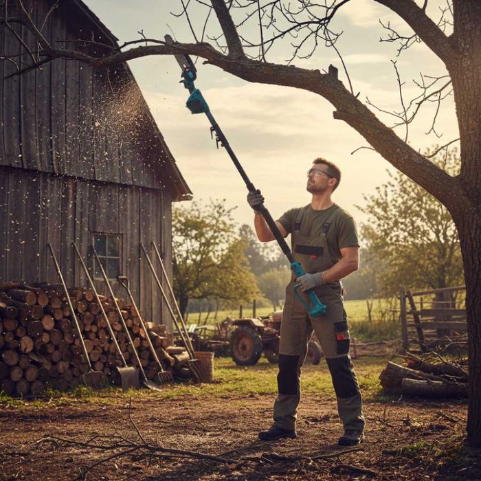 Комплект 3в1 KRAFTROYAL Лозарска ножица, верижен трион и телеск. прът