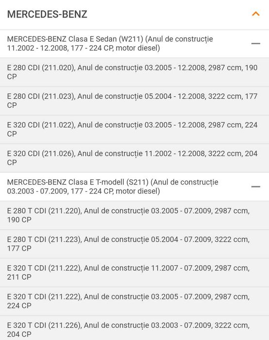 Arcuri noi W211 Eibach A2113211504