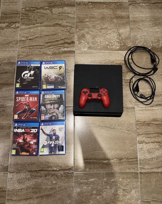 Sony Playstation 4 slim 500GB с 6 броя игри