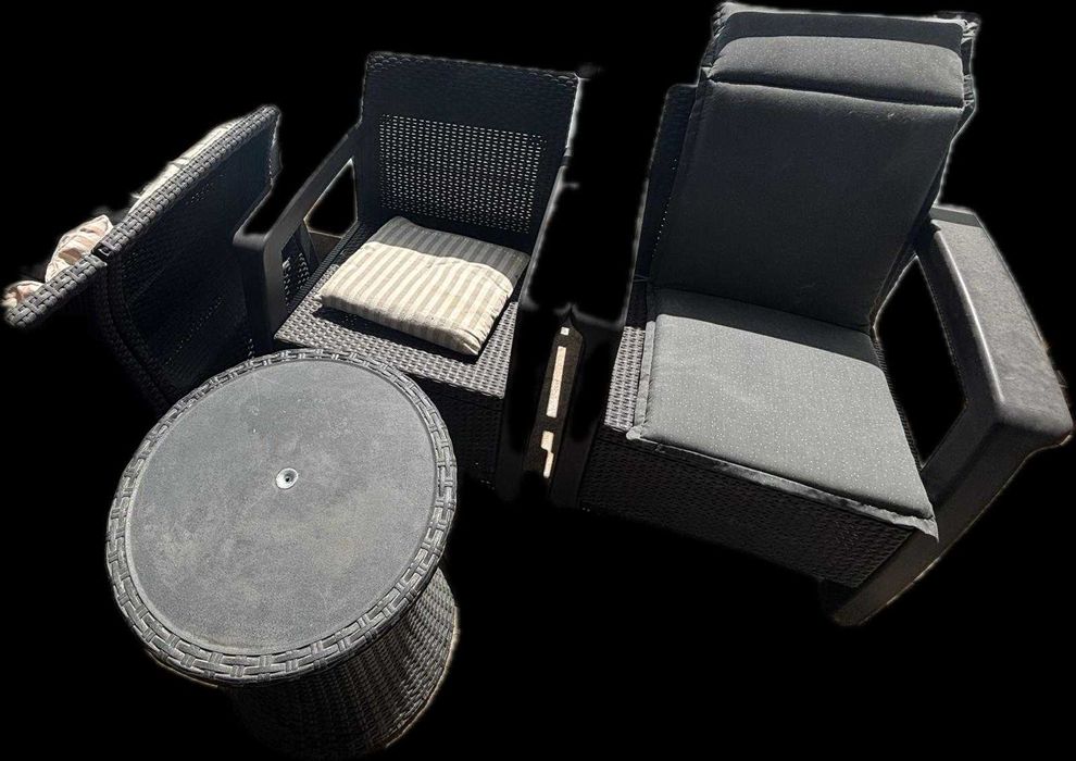 Masa + scaune + bancuta + măsuță buturi pentru terasa - OFERTA