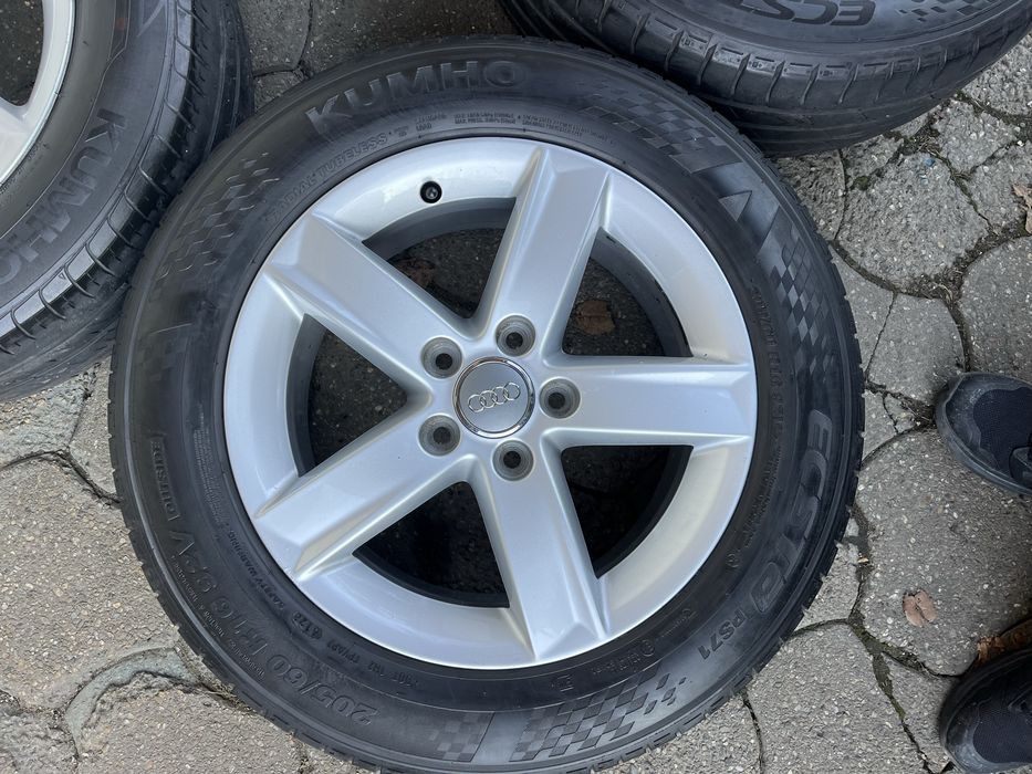 Jante aliaj 5x112mm, anvelope vara 205/60 R16, Audi A3, A4 B7 B8 B9, A6, VW Seat Skoda
