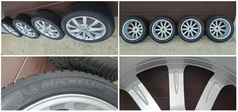 Jante aliaj originale VW R16 R17 5x112 Passat Golf Skoda Audi Seat anvelope iarna Pirelli 215/60/16 Michelin 205/50/17 noi