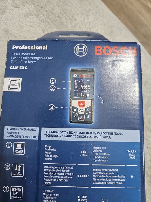 Telemetru cu laser Bosch Glm 50C Bluetooth