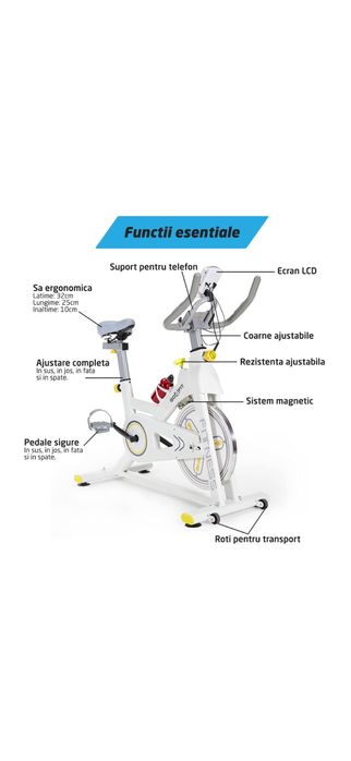Bicicleta Spinning Magnetica Go4FIT - Volanta 10 kg